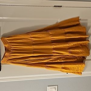 Lulus mustard yellow tiered skirt